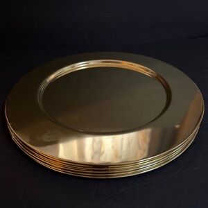 Set of 6 Metal Gold Charger Plates